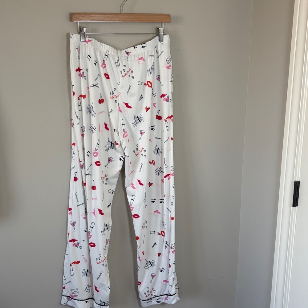 Kate Spade With Love Long PJ Set Pajamas Long Sleeve Long Pant Sz L - Picture 7 of 14